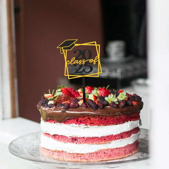 WHAMVOX 6pcs Graduation Cake Toppers 2025 Acrylic Graduation Cake Decorations Graduation Season Cake Insert Congrats Grad Cake Topper