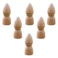 thumbnail image 2 of ColoMX 6pcs figuras de madera de bricolaje juguetes de muñecas hechas a mano artesanía de títeres pintados a mano (beige), 2 of 8