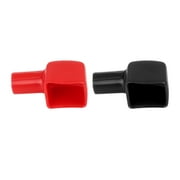 Pair Battery Terminal Covers Car Positive Negative Insulating Protector Cap Red Black