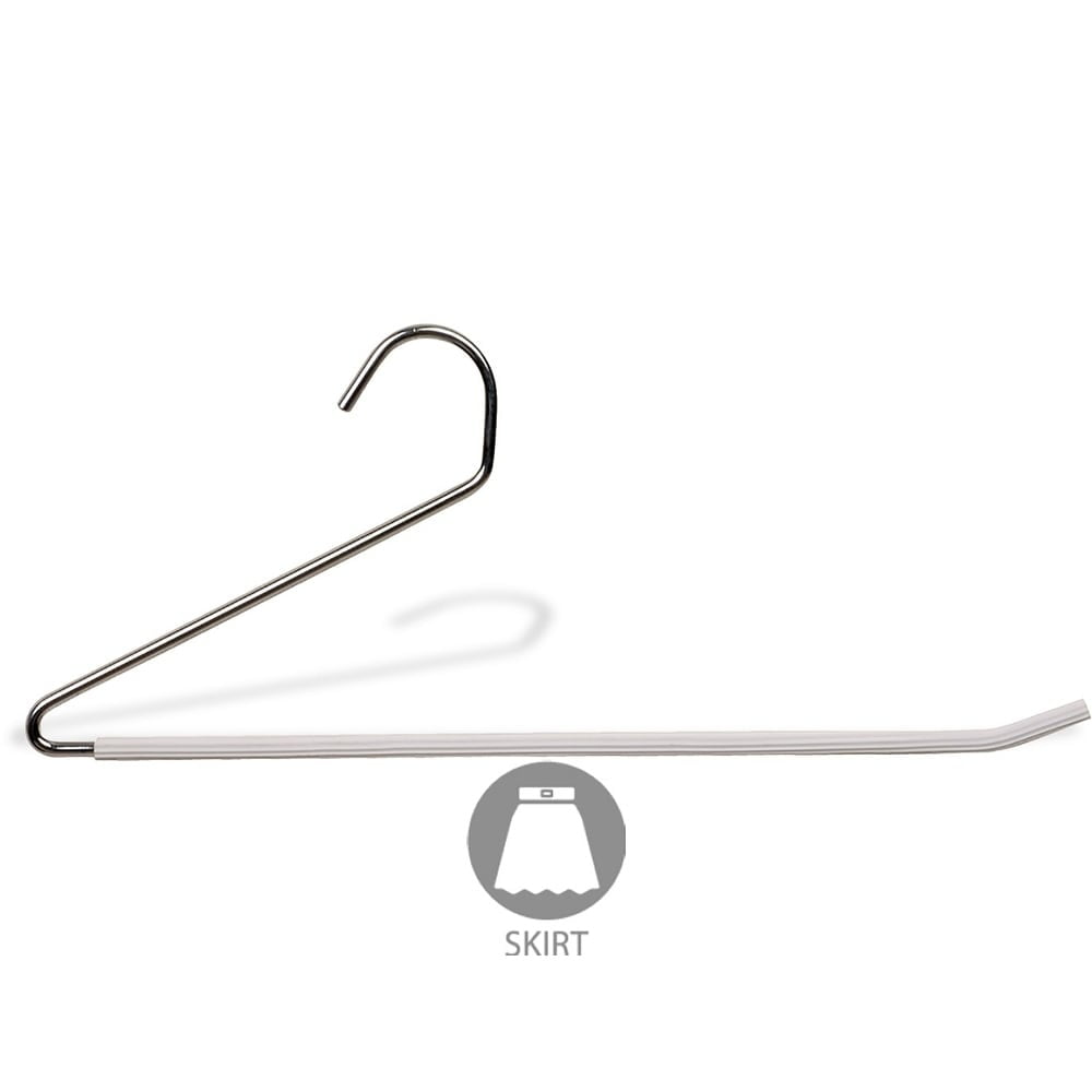 The Great American Hanger Company Open Ended Metal Bottom Hanger with White Non-Slip Coating, Space Saving Sturdy Metal Pants Hanger with Chrome Hook