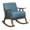 Blue, variant on Solid Wood Accent Chair In Dark Gray Textured Fabric With Walnut Finish For Living Space Covered Frame Retro Room