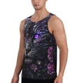 thumbnail image 2 of Picia Purple-Eyed Floral Leopard Printed Men’s Performance Tank, Men's Workout Tank Top Moisture-Wicking Tank Top Muscle tee, Breathable Workout Shirt-Large, 2 of 7