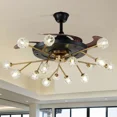 thumbnail image 3 of More Change Modern Sputnik Chandelier 15-Light 42" Crystal Ceiling Fan Retractable w/Remote, 3 of 13