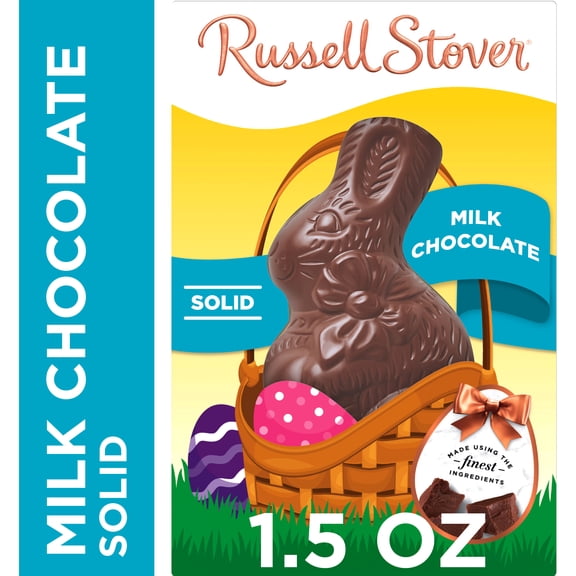 RUSSELL STOVER Easter Bunny Solid Milk Chocolate Candy Rabbit, 1.5 oz