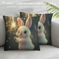 thumbnail image 3 of Orinice Bunny Sparkle Magical Graphic Decorative Throw Pillow Cover for Home Couch Living Room Bed Sofa Short Plush Square 1PC 24x24in, 3 of 5