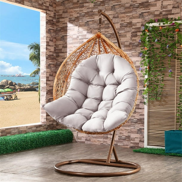 Espesar columpio silla huevo silla columpio cesta colgante asiento cojin colgante relajacion silla almohadillas para interior exterior extraible y lavable. Gris claro 80x120cm Zulema Cojin del asiento...