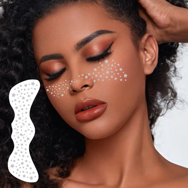 Face Ice Roller Stickers Glitter Stickers Easily Create Natural Look And Beauty Makeup Stickers Makeup Stickers (Star Freckles)