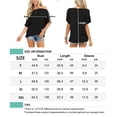 thumbnail image 5 of Loose Short Sleeve off The Shoulder Tops Batwing Buttons T Shirt For Women Large Green, 5 of 5