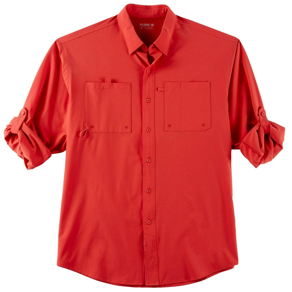 Reel Legends Reel Legends Mens Shadester Solid Long Sleeve Shirt