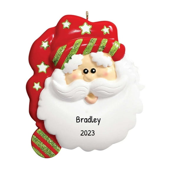 Ornaments by Elves Personalized Santa Claus in Sleep Hat Christmas Ornament 2024 for Xmas Tree