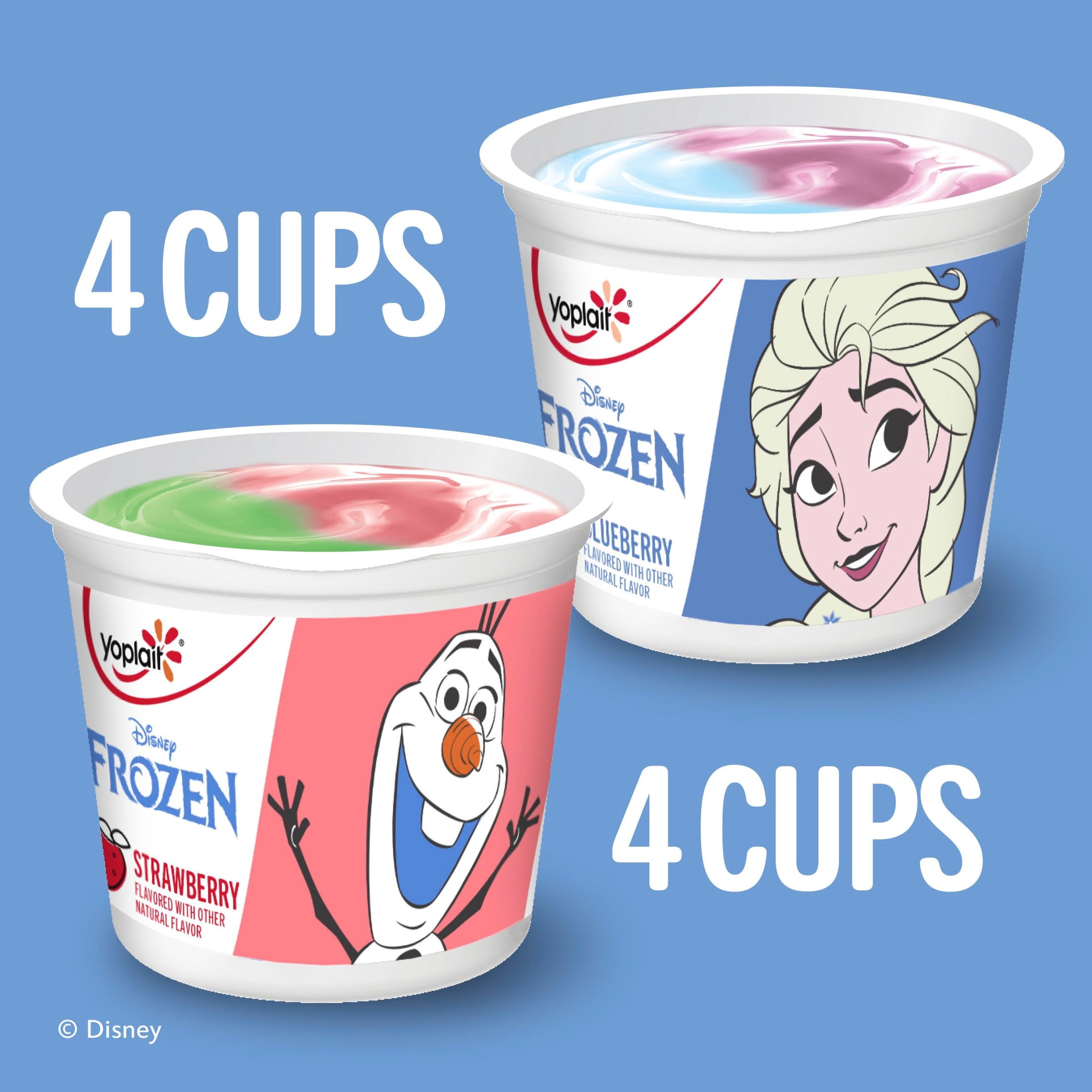 Yoplait Low Fat Kids Yogurt Cups, Disney Frozen Variety Pack, Gluten Free, 8 Count, 32 oz