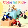thumbnail image 4 of KORIMEFA Kids Tricycle for Toddlers Age 2-5, Pink, Birthday Gift for Boy Girl, Toddler Trike with Quiet Ride Wheels, Storage Bin, Comfort Grip Handlebars, 4 of 13