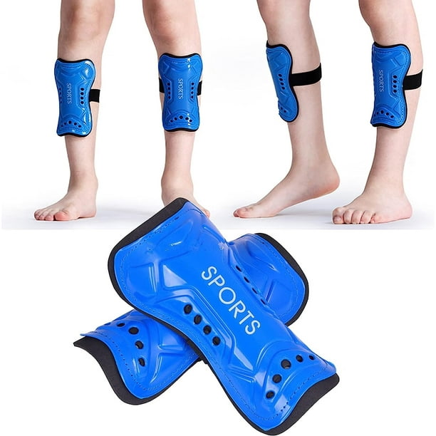 Espinilleras de fútbol para niños, jóvenes, adultos, espinilleras protegidas, espinilleras de fútbol para niños, equipo de protección, ligero y transpirable para partidos de fútbol