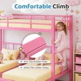 thumbnail image 6 of UBesGoo Metal Triple Bunk Bed Frame, Twin Over Twin Over Twin XL Design, 3 In 1 Bunk Bed Separates Into 3 Individual Twin Beds, Pink, 6 of 12