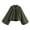 Army Green, variant on Women’s Puff Sleeve Bomber Jacket Casual Lapel Collar Full Zip Loose Fit Fashion Spring Fall Crop Pleated Shirts