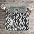 thumbnail image 3 of Ambesonne Grunge Quilted Bedspread Set 3 Pcs, Modern Abstract Leaves, Queen Size, White and Black, 3 of 3