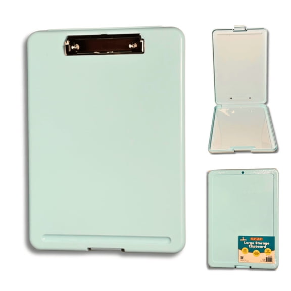 Channie’s Large Storage Clipboard and File Holder with Storage Compartment, Light Blue