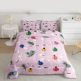 thumbnail image 2 of Feelyou Cartoon Lights Teens Full Size Comforter Sets, Stripes Line Geometric Bedding Comforter Set, Leaf Plant Botanical Reversible Bedding Sets, Lightweight Room Decor, 3-Piece, 2 of 8