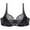 Black, variant on Padded Sports Bra for Women Back-Smoothing Bra Feature V-Neck T-Shirt Bra Style W-1700 Hook and Eye Closure Front Closure Bras Red 3XL