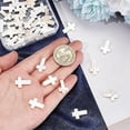 thumbnail image 4 of 2 Strands 46 Pcs Cross Charm Undyed Sea Shell Cross Beads Crucifix Cross Pendants Drilled Beads Strands For Easter, 4 of 7