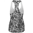 thumbnail image 2 of Black And White Lace All Over Womens Racerback Tank Top - Large, 2 of 2