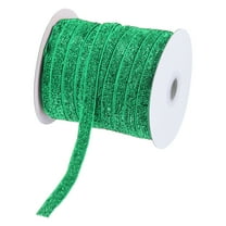 Uxcell Glitter Velvet Ribbon, Sparkly Fabric Metallic Ribbons Gift Wrapping Roll for Crafts Hair Bow Wreaths Decorations Grass Green