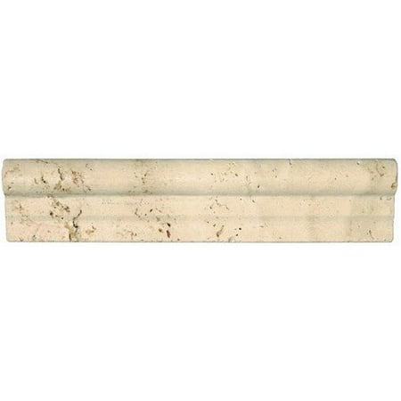 Shaw Floors Tumbled Marble Chair Rail Tile Trim in Chiaro