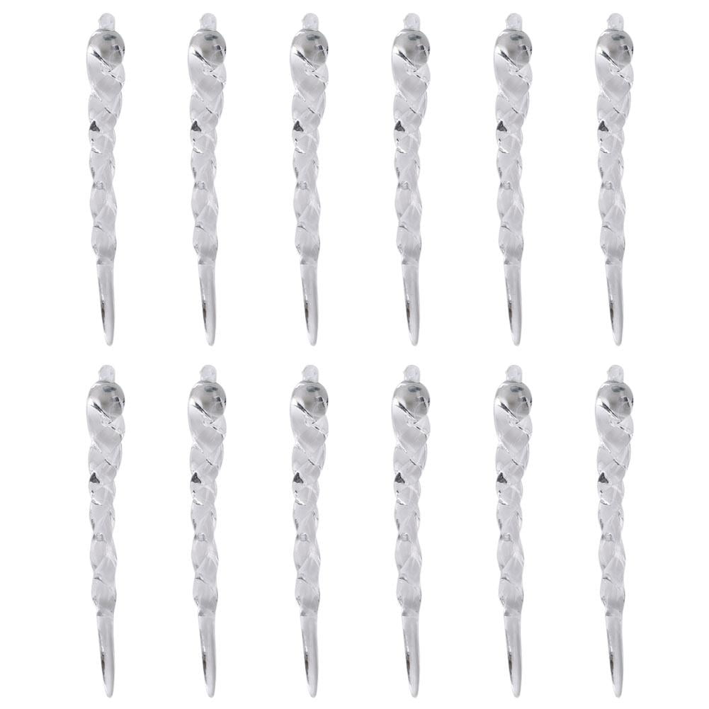 LYUMO 12PCS Christmas Tree Hanging Decoration Clear Acrylic Icicle