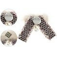 thumbnail image 3 of DARING DIVA Women's Multicolored Braided Tweed Ribbon Furry Bow Ties Burgundy, 3 of 5