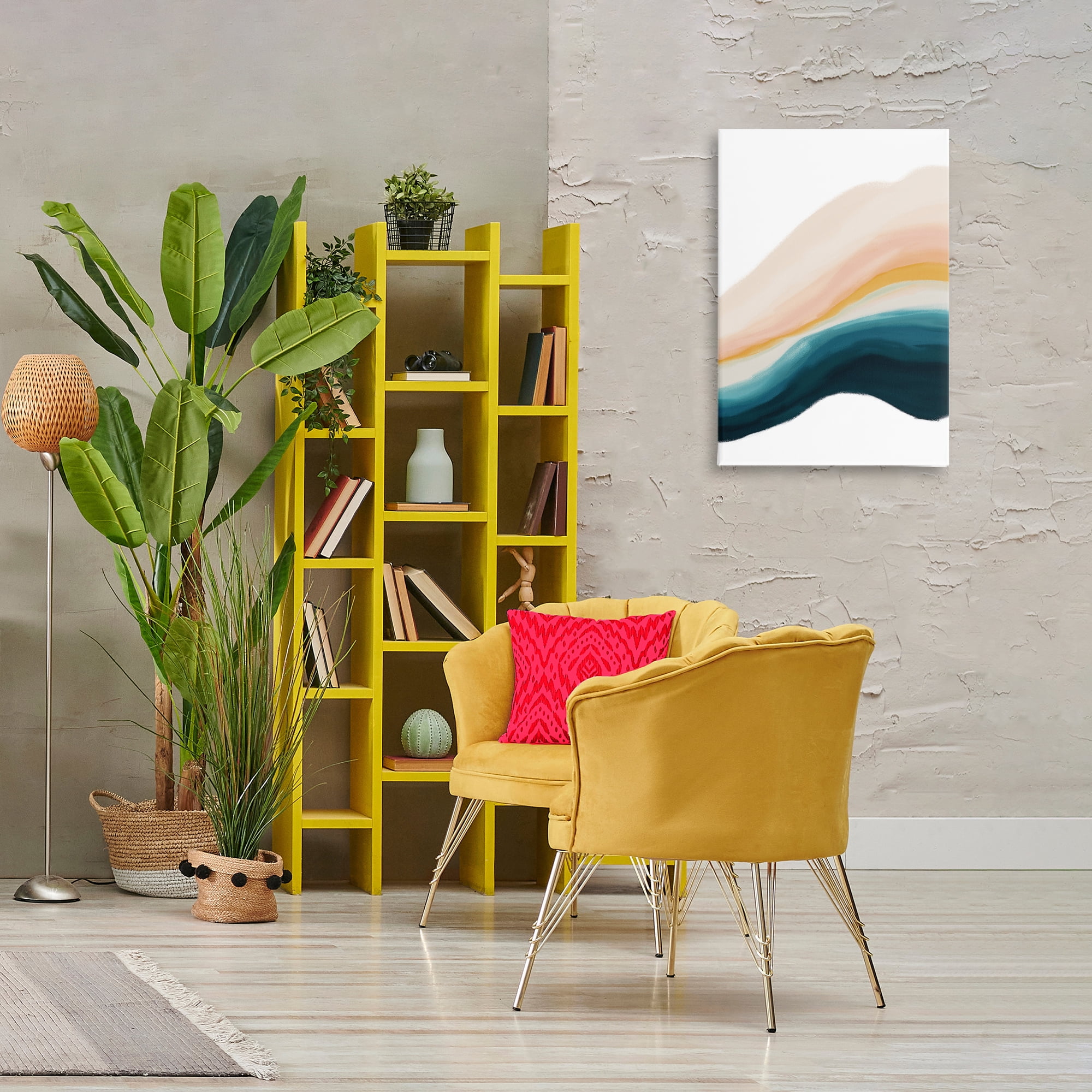 Stupell Industries Peach Swirl Abstraction Abstract Painting Gallery Wrapped Canvas Art Print Wall Art, 20 x 30
