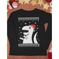 thumbnail image 4 of Tstars Mens Ugly Christmas Sweater Big T Rex Santa Christmas Gift Funny Humor Holiday Shirts Xmas Party Christmas Gifts for Him Long Sleeve T Shirt Ugly Xmas Sweater, 4 of 6