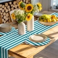 thumbnail image 4 of Teal Striped Round 13 Inch Placemats Set of 8, Simple Art Vertical Stripe Farmhouse HeatResistant Non Slip Place Mats for Dining Table, Wipeable Braided Kitchen Table Mats for Housewarming, 4 of 9