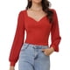 thumbnail image 1 of Blusa de Manga Larga con Lazo para Mujer rojo XS, 1 of 6