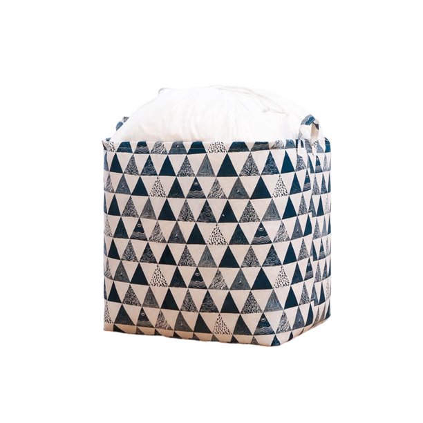 Inteprter Bolsa de almacenamiento de ropa, organizador de guardarropa plegable, ropa de cama, almohada, embalaje, cajas de embalaje, bolsas, Almacenamiento y organización del hogar Triángulos azules