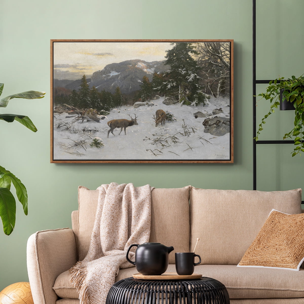 Vintage Landscape-CLXII By Wexford Home Framed in Walnut Wood Gallery Wrapped Canvas 17 in. x 25 in.