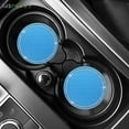thumbnail image 3 of BadPiggies Pack of 2 Vehicle Bling Cup Holder Insert Coasters Anti Slip Universal 2.75" Silicone Crystal Rhinestone Coasters Car Interior Accessories (Blue), 3 of 10