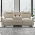 thumbnail image 5 of ijuicy 3-Seater Reclining Sofa with 2 Cup Holders,Sofa Recliner with Flipped Middle Backrest, Home Theater Seating Furniture for Living Room,Beige, 5 of 6