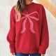 thumbnail image 1 of Ailaofu Womens Fall Winter Casual Sweater Cute Bow Crewneck Long Sleeve Baggy Knit Sweatshirt Top Trendy Aesthetic Clothes, 1 of 5