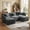 GREY, variant on JONPONY Comfy Cloud Couch with Movable Ottoman, Modular Sectional Sofa, 106" L Shaped Modern Sofa with Pillows, Deep Seat Couches for Living Room, Bedroom and Apartment, Beige
