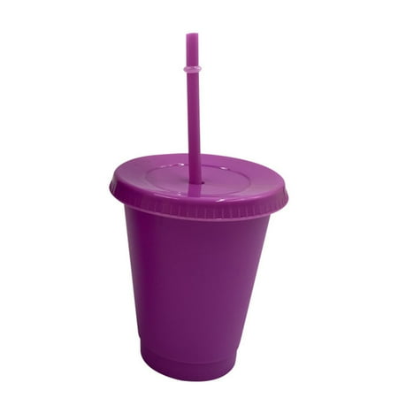 

Farfi Christmas Straw Cup Festive Reusable PP Solid Color Drinking Tumbler with Lid for Home (Light Purple S)