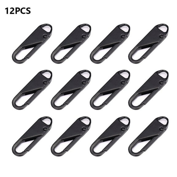 12 Pieces Zipper Pull Replacement Zipper Repair Kit Zipper Slider Pull Tab Universal Zipper Fixer Metal Zipper Head