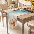 thumbnail image 2 of Ocean Beach Table Runner 60 Inches Long Coastal Starfish Summer Nautical Table Runners for Dining Room Tabletop Dresser Scarf Home Party Banquet Wedding Holiday Decoration, 2 of 9