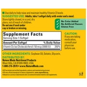 Nature Made Vitamin D3 2000 IU (50 mcg) Softgels, Vitamin D Dietary Supplement, 260 Count
