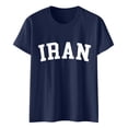 thumbnail image 1 of Camiseta de Manga Corta Impresa de Cuello Alto para las Mujeres, Tops de Cuello Redondo para las Mujeres Mezcla de Poliéster de Spandex de Uso Diario Casual, 1 of 5