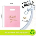 thumbnail image 2 of Pink Thank You Bags 50 Pieces, 8 x 12 inch GIXUSIL Shopping Bags with Handles, Thick Retail Bags for Small Business Bulk, Merchandise Bags for Boutique, Gift, 2 of 7