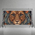 thumbnail image 6 of Artistic Lion Head Patterned Banner, Exquisite Decorations with Floral Elements, Background Backdrop for Party Celebrations, Photo Shoots, Cultural Events, and Festival Decor, 6 of 7
