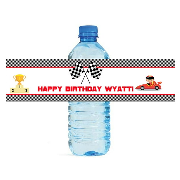 100 Race Car Kids Party Water Bottle labels Birthday Party Easy to Use ...