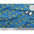 thumbnail image 2 of Soimoi Blue Cotton Voile Fabric Geometric & Palm Tree Print Sewing Fabric Yard 58 Inch Wide, 2 of 3