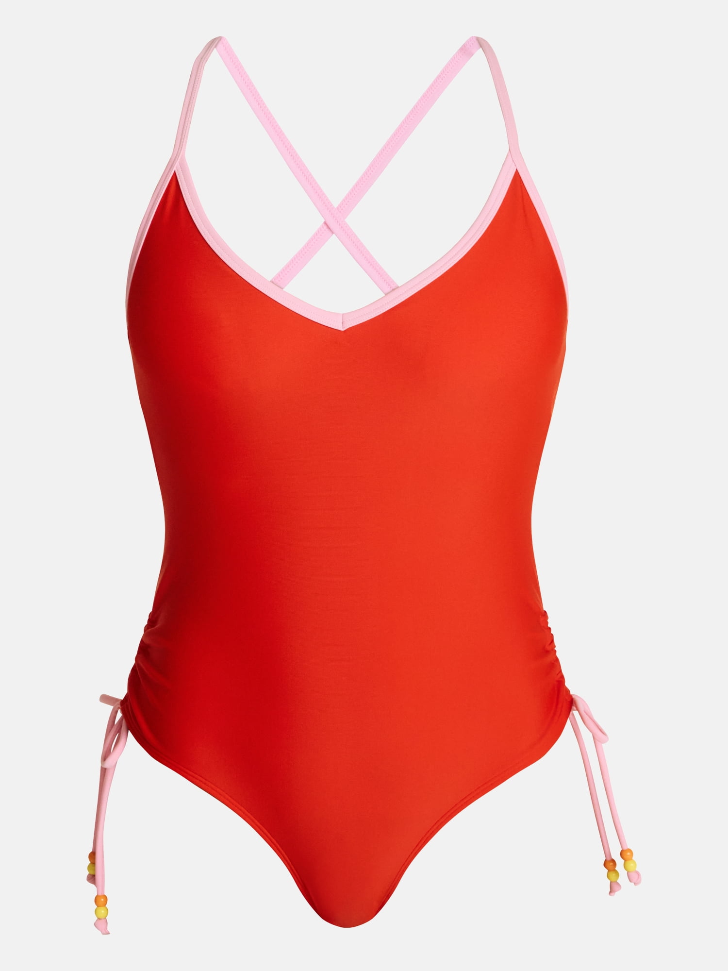 No Boundaries Plunge Neck Cheeky One Piece Swimsuit, Women’s XXS-XXL