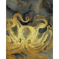 thumbnail image 2 of Zalewski, Christine 12x14 White Modern Wood Framed Museum Art Print Titled - Octopus Ink Gold And Blue II, 2 of 4